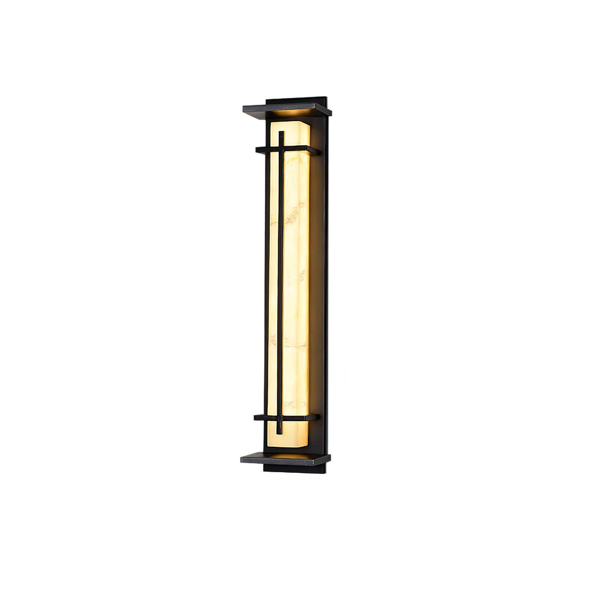 Aplique de pared exterior LED Xalba con efecto alabastro en una fachada al anochecer – imagen 6