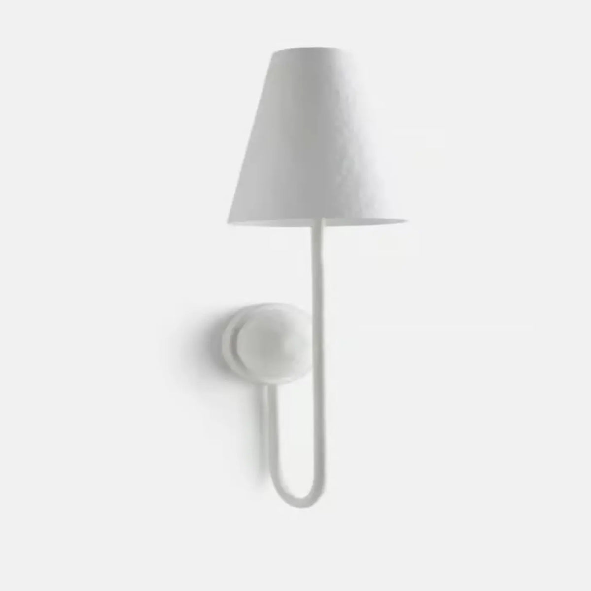 Aplique de pared de yeso Mosela – vista lateral con el tallo curvo