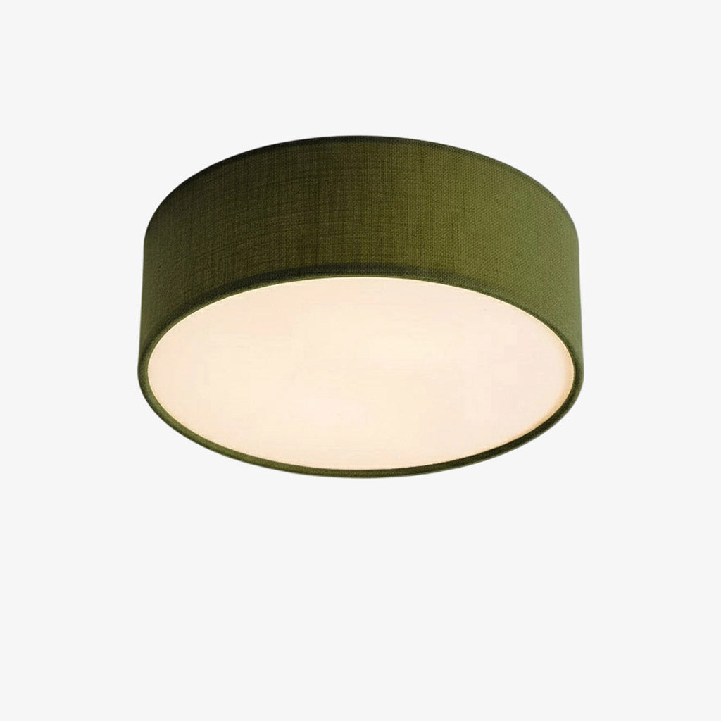 Plafón de techo de lino Hilaria – en verde oliva lino