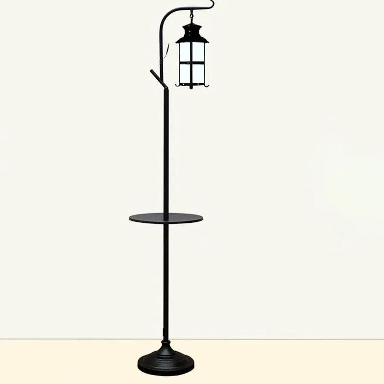 Lámpara de pie estilo farol negra Ormina – vista principal