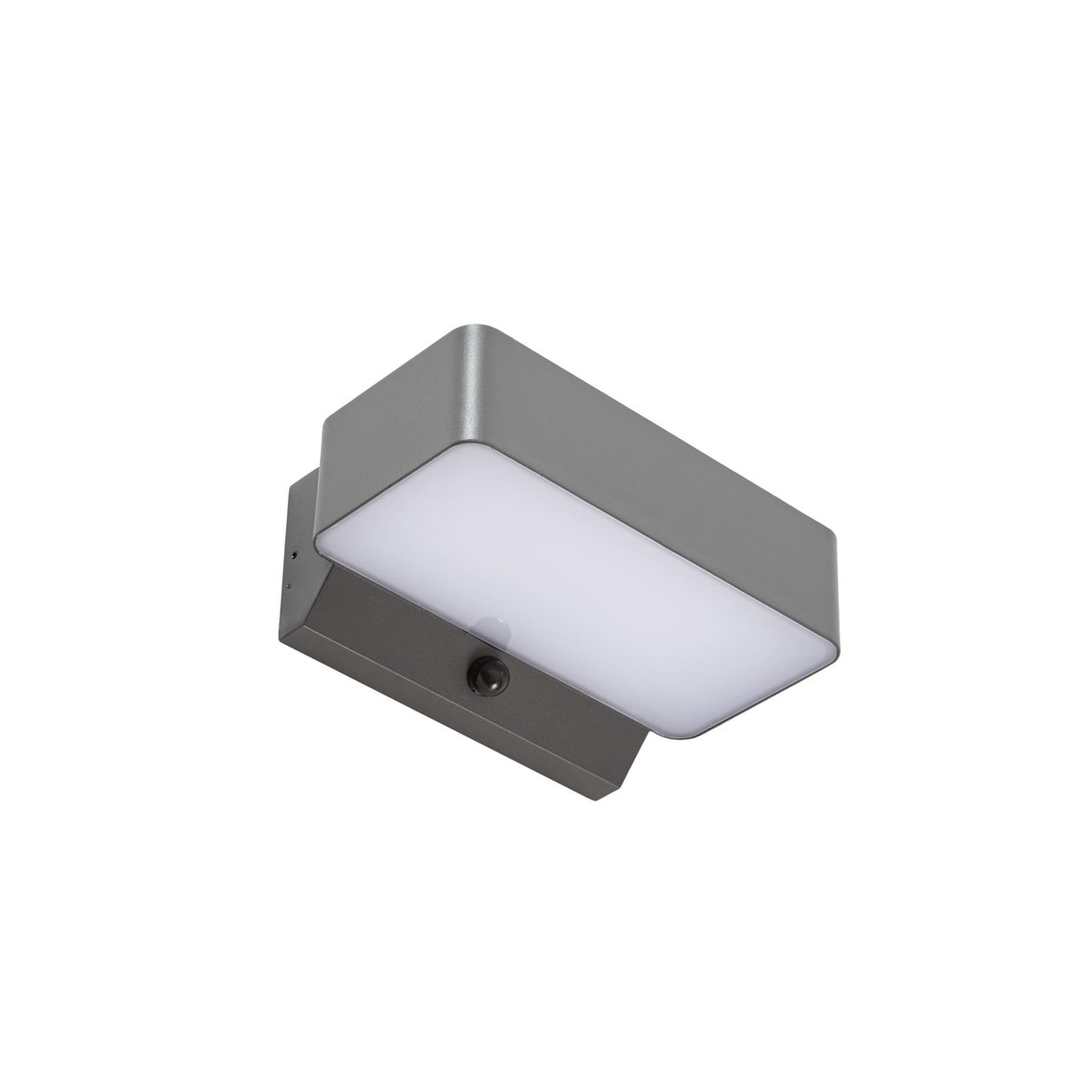 Aplique de pared exterior LED Vigenta con sensor – antracita con difusor blanco sobre fondo blanco