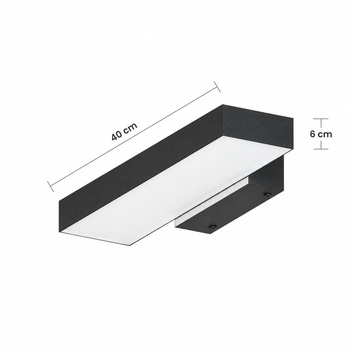 Aplique de pared exterior Kilera – medidas del modelo de 40 cm