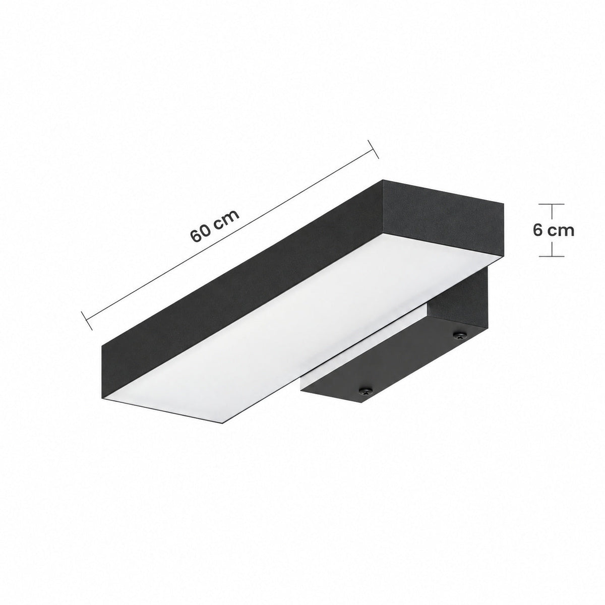 Aplique de pared exterior Kilera – medidas del modelo de 60 cm