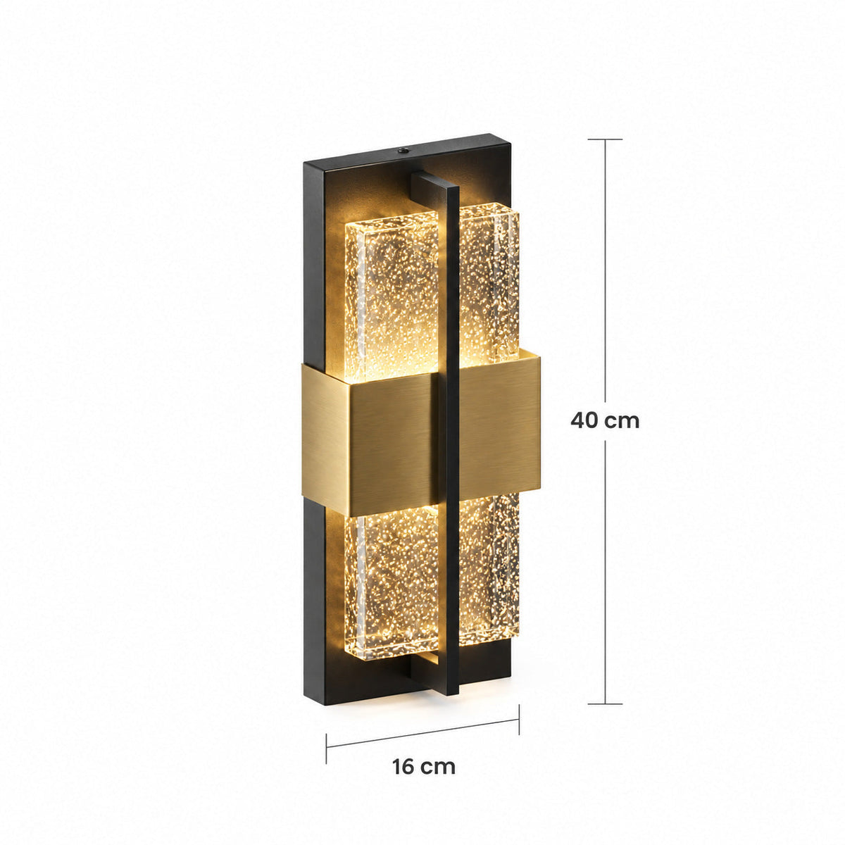Aplique de pared exterior LED Zestrela – medidas del tamaño de 40 cm
