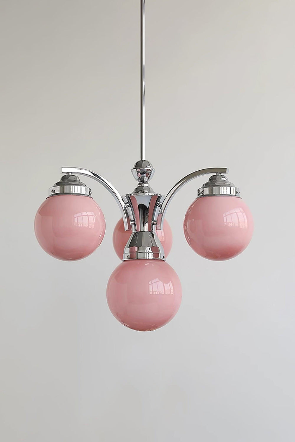 Decolia - Lámpara de Araña Art Déco con Globos de Cristal y Brazos Cromados