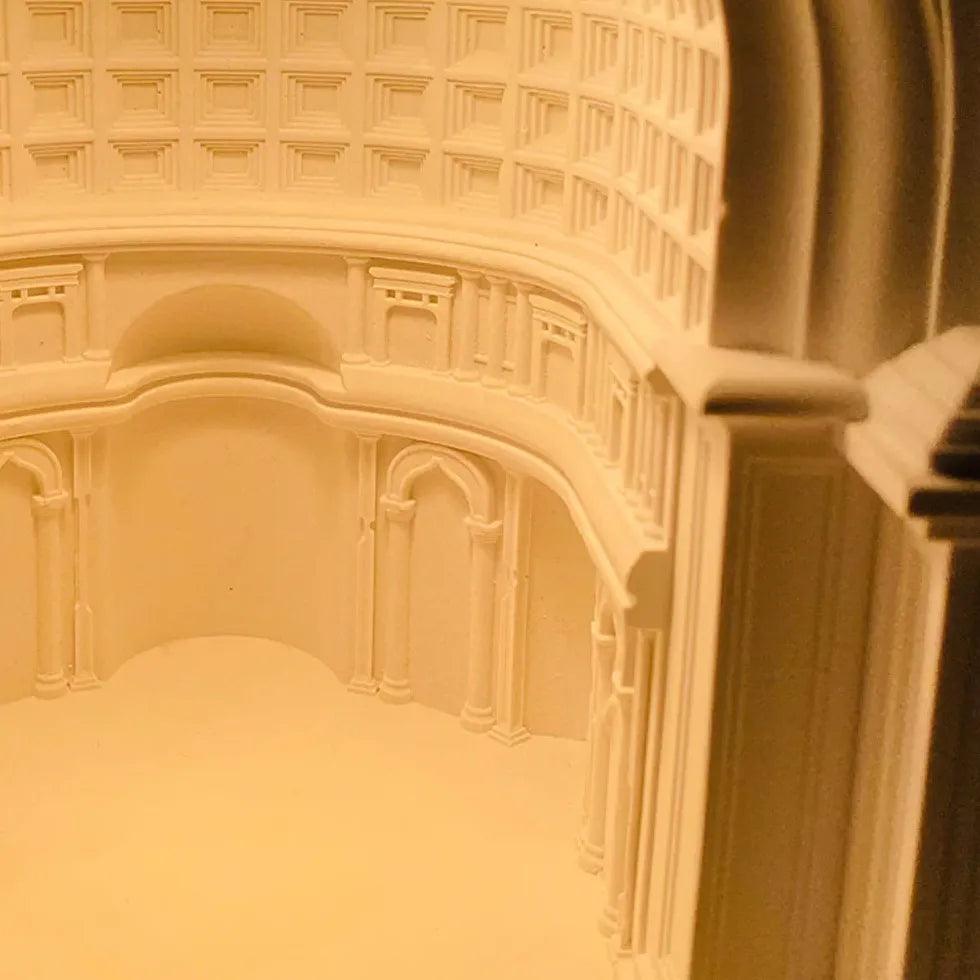 Lámpara de mesa de yeso Lumbral – detalle de la cúpula interior