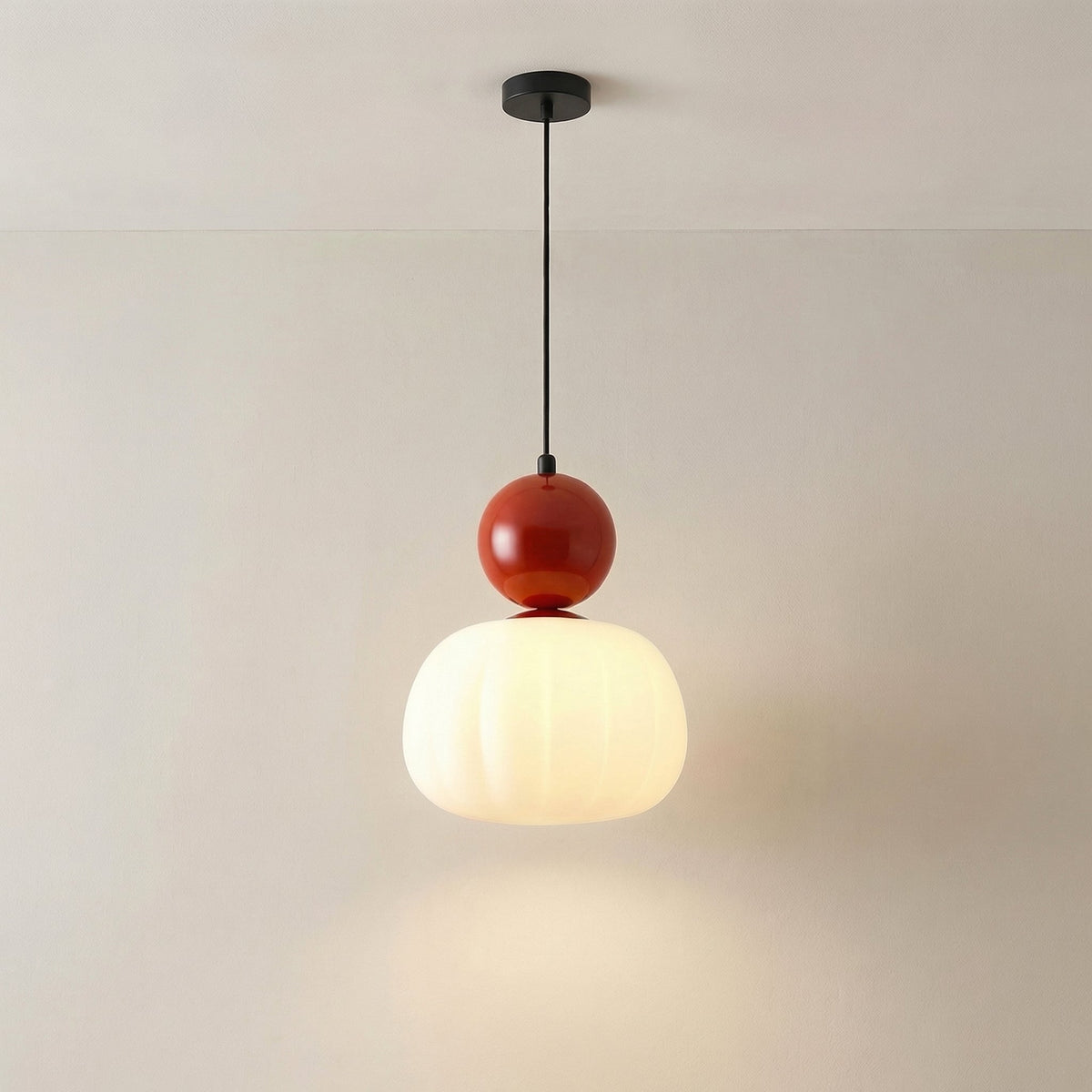 Lámpara colgante art déco Decoria – rojo