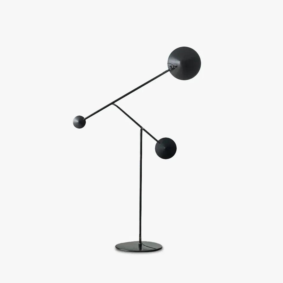Lámpara de pie LED minimalista con brazos geométricos negros Cenvira – vista principal
