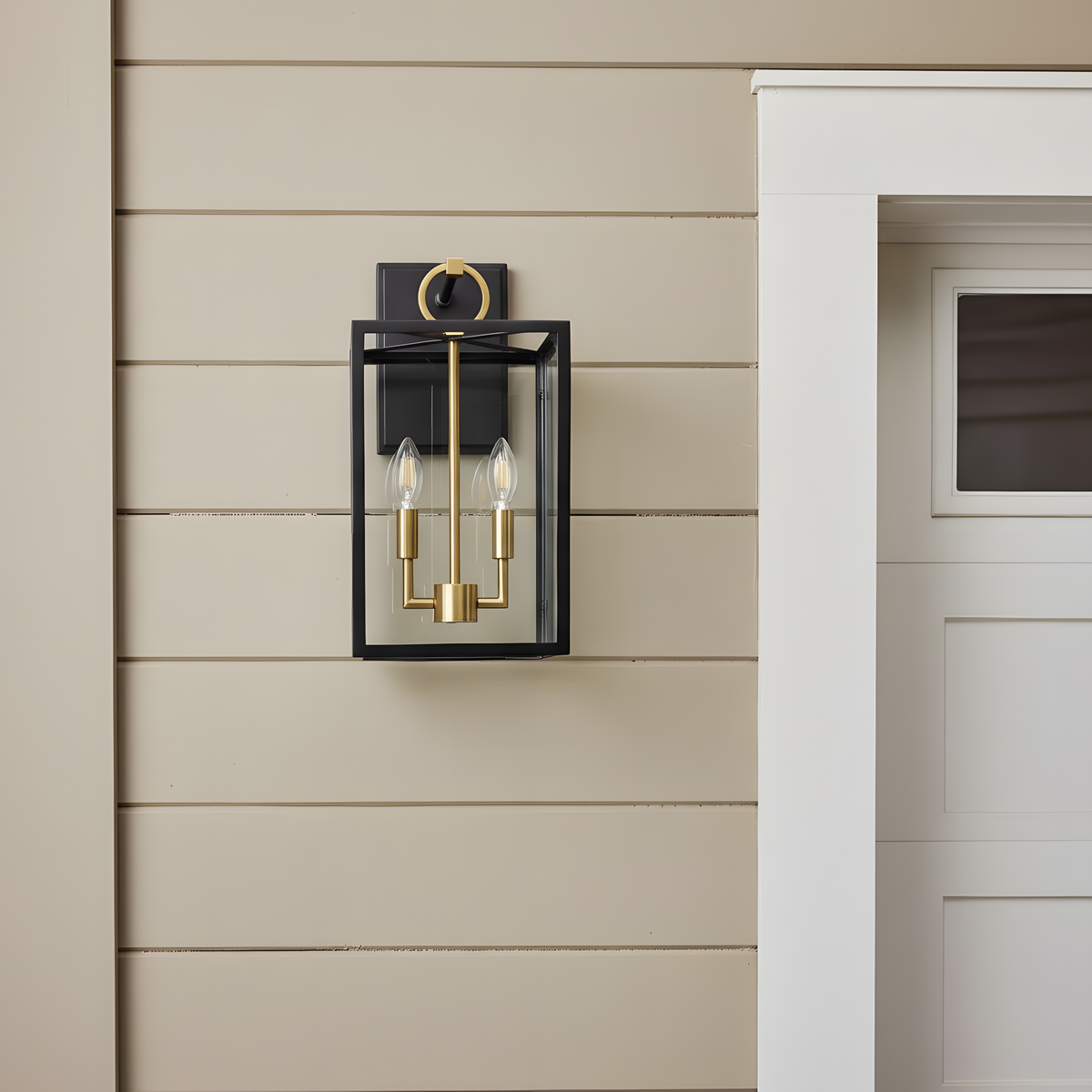 Aplique de pared exterior Candelo junto a una puerta de entrada – imagen 8