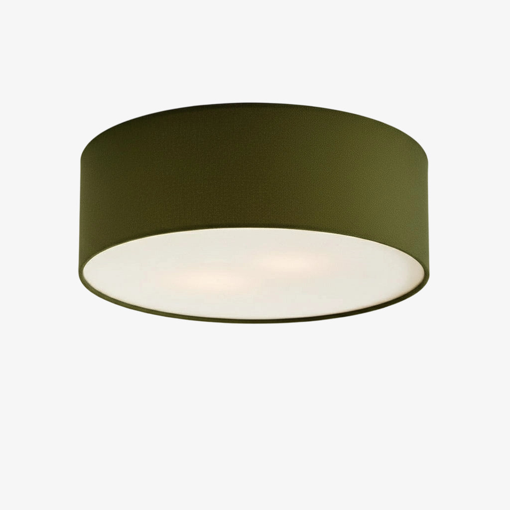 Plafón de techo de lino Hilaria – en verde oliva