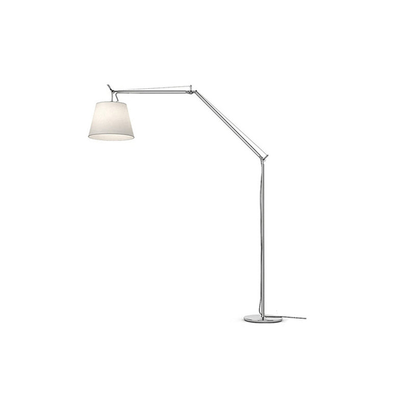 Lámpara de pie con brazo articulado Belmora – con pantalla de tela blanca de 25 cm