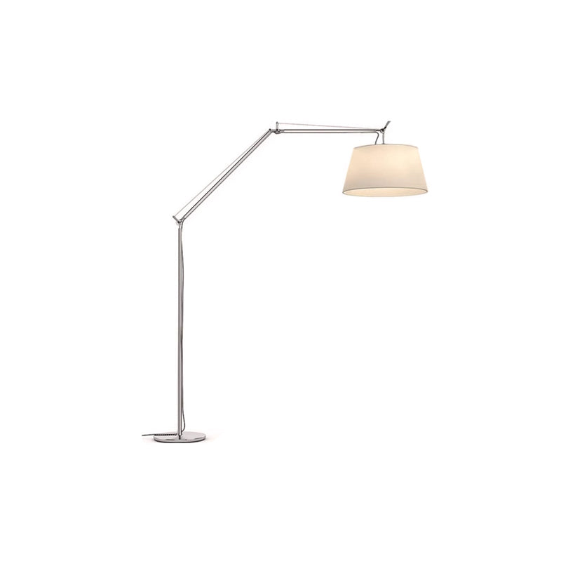 Lámpara de pie con brazo articulado Belmora – con pantalla de pergamino beige de 40 cm