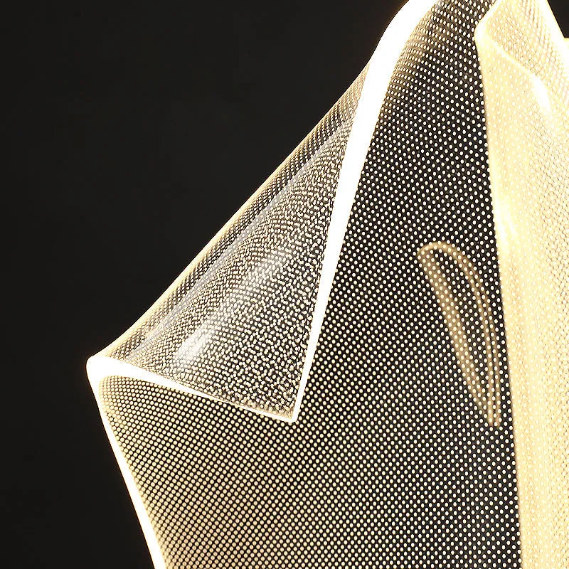 Lámpara de mesa LED de acrílico Velisa – detalle del acrílico curvado con textura punteada