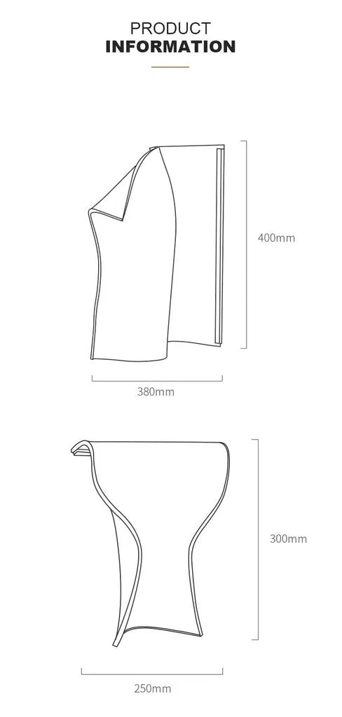 Lámpara de mesa LED de acrílico Velisa – dibujo con las medidas de los dos modelos