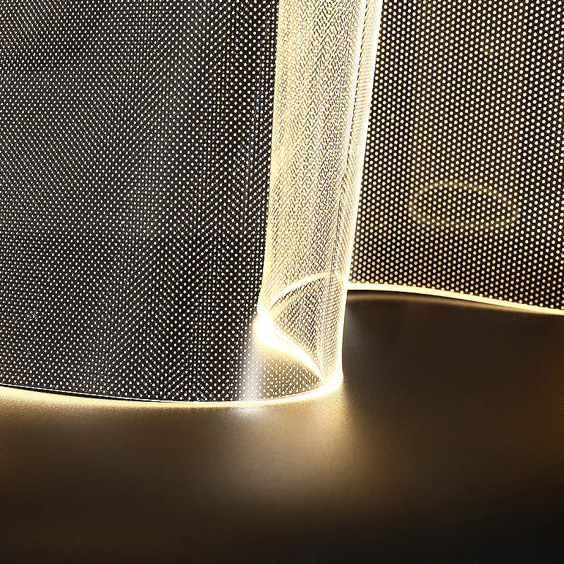 Lámpara de mesa LED de acrílico Velisa – detalle de la base iluminada del acrílico