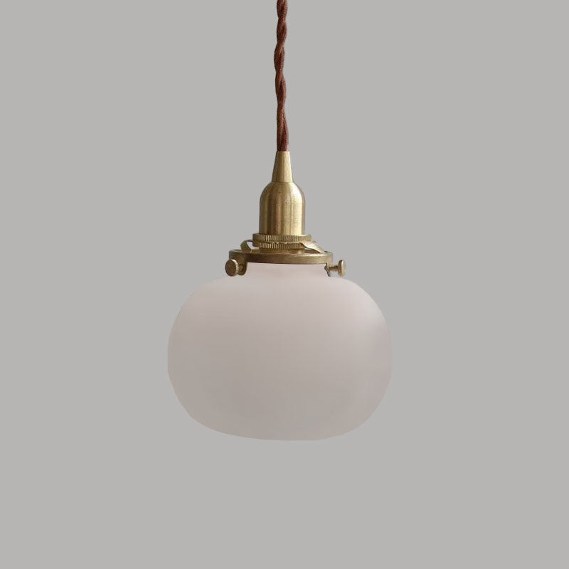 Lámpara colgante pequeña de cristal Canica – blanco mate
