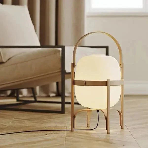 LuzCesta - Lámpara de Mesa de Madera con Elegancia Natural