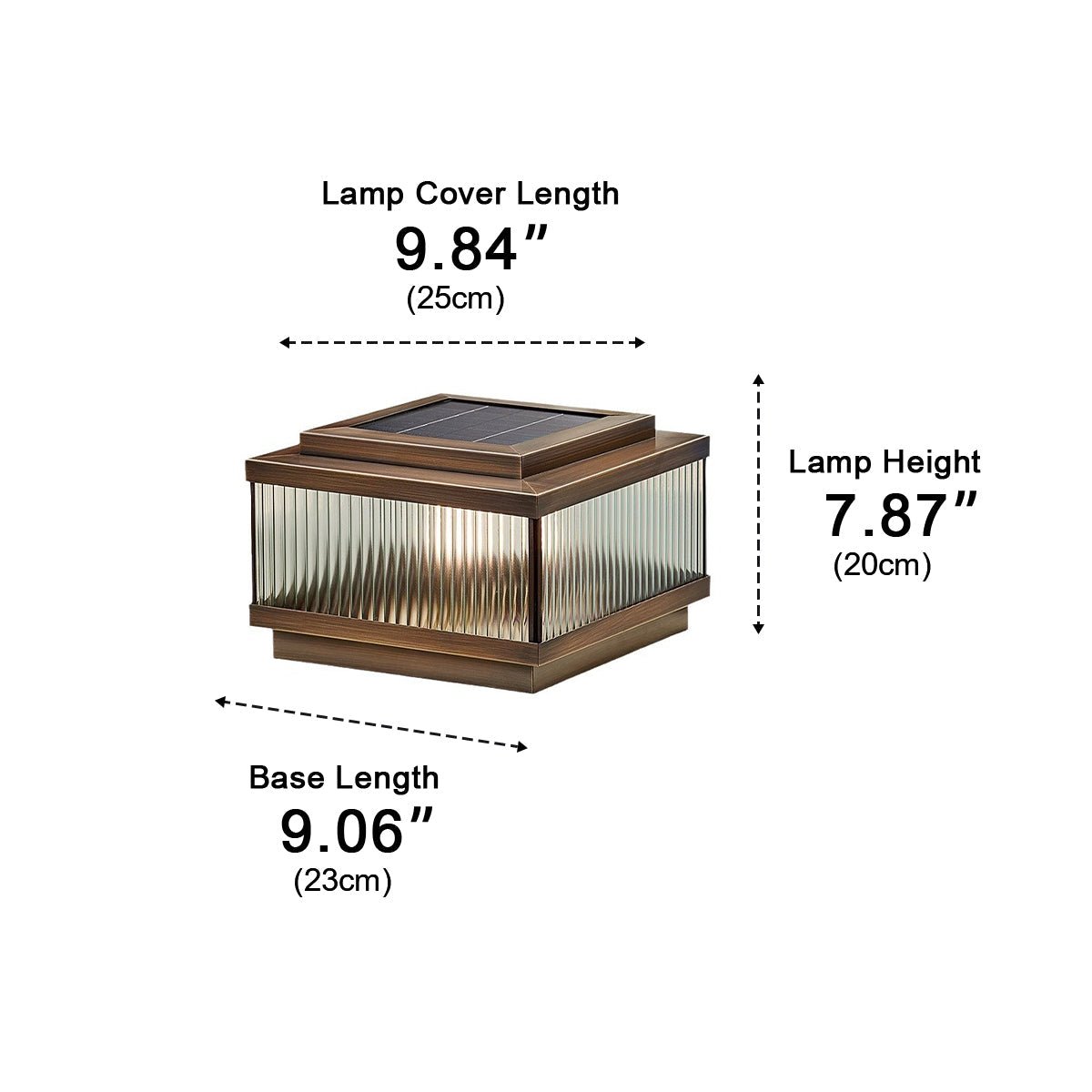 Lámpara de pilar exterior Otilda – medidas del tamaño 25 cm