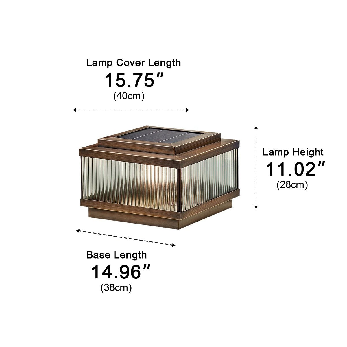 Lámpara de pilar exterior Otilda – medidas del tamaño 40 cm