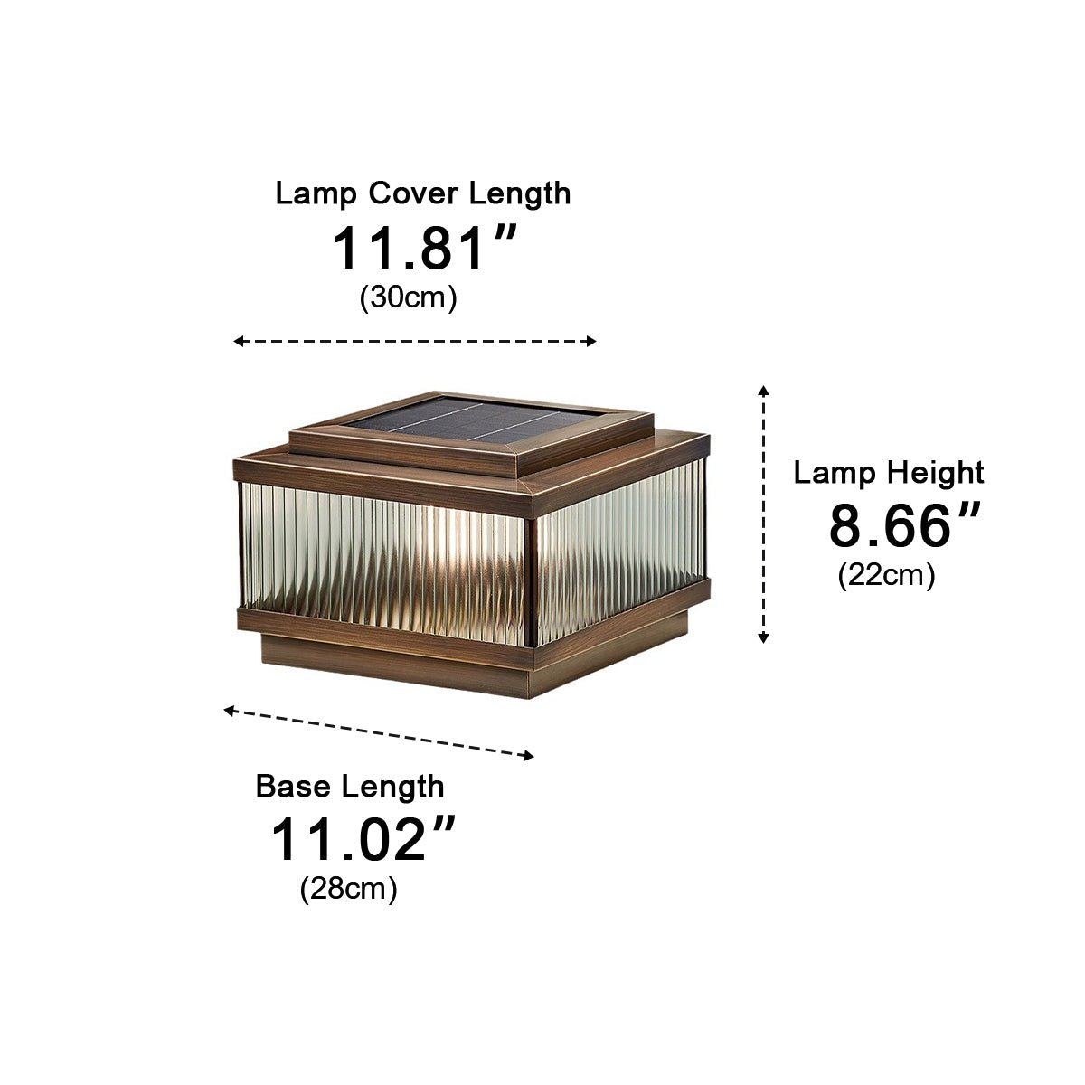 Lámpara de pilar exterior Otilda – medidas del tamaño 30 cm