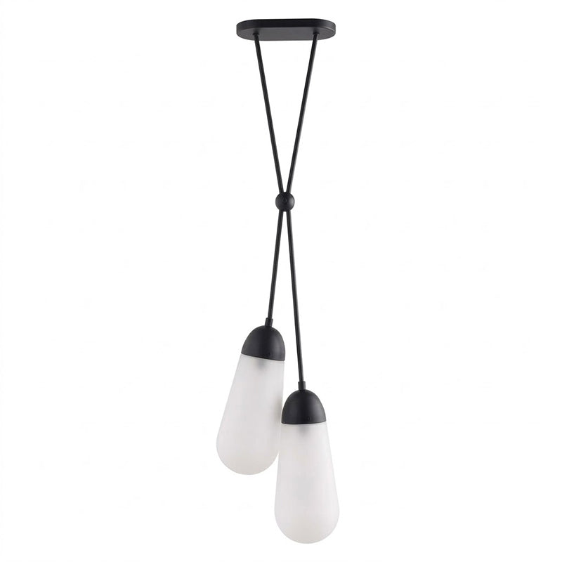 Lámpara de techo en racimo Cordela – 2 luces, negro y blanco