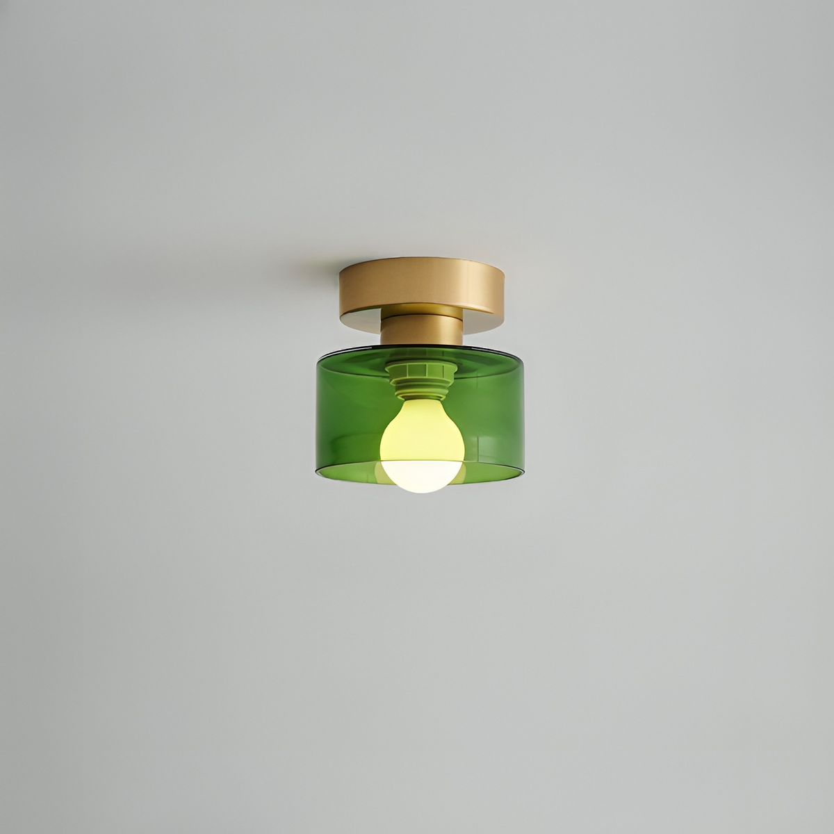 Plafón foco de techo Fulgena – dorado y verde