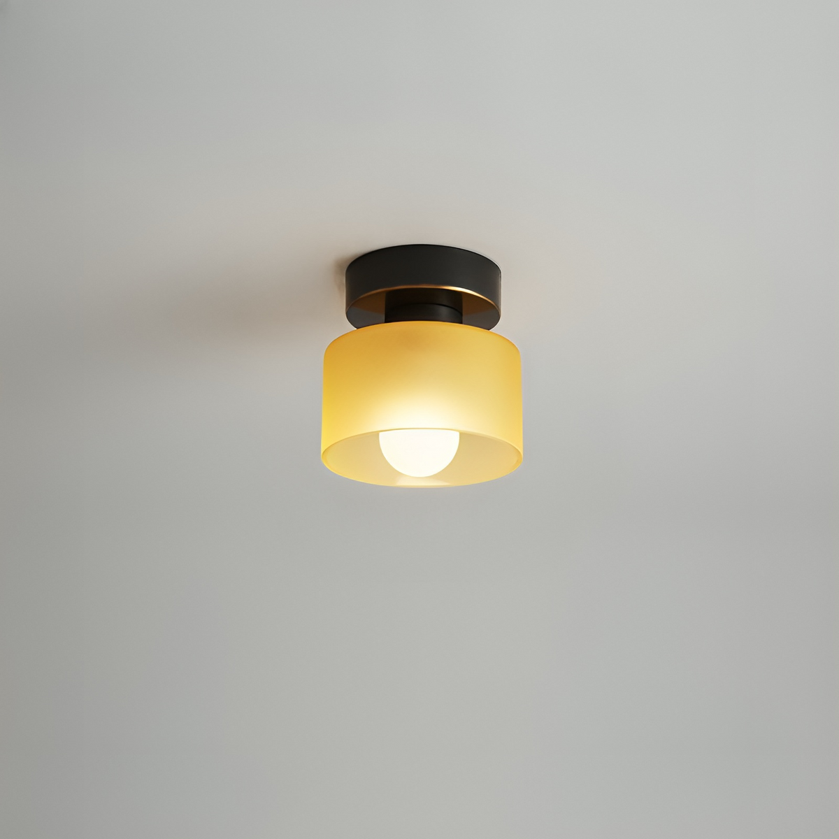 Plafón foco de techo Fulgena – negro y naranja