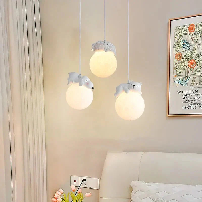 LuzLunita - Lámpara Colgante Infantil con Animales Adorables