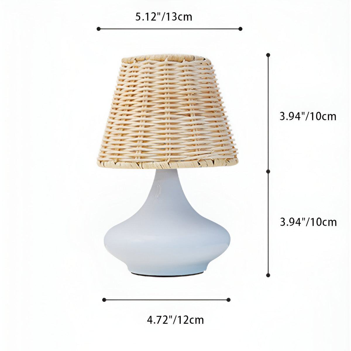 Lámpara de mesa de ratán Tejina – medidas 13 × 20 cm