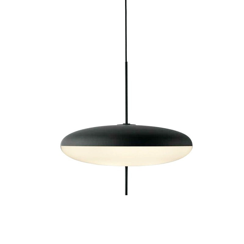 Lámpara colgante de disco Opalia – negro y blanco