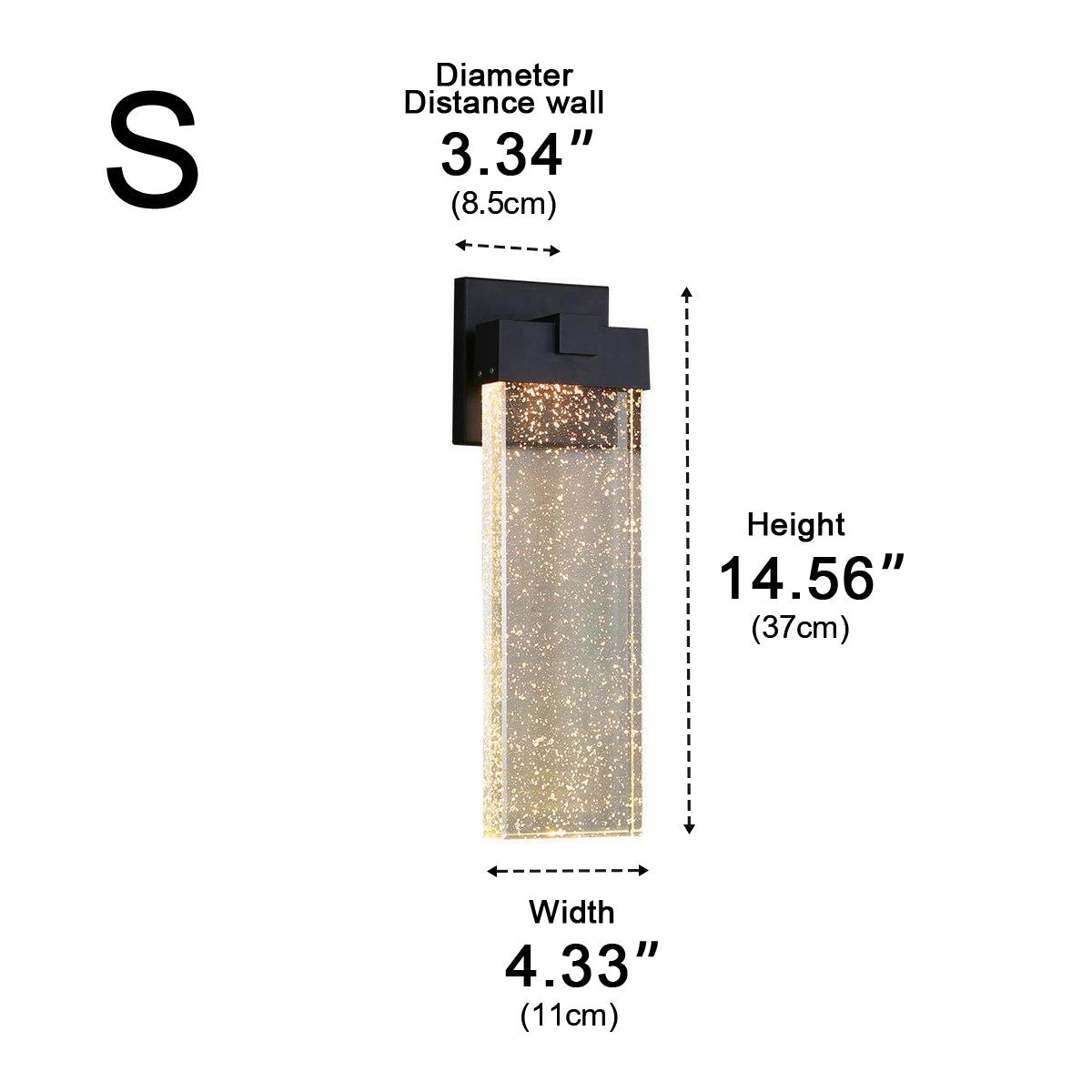 Aplique de pared exterior Mibruma – medidas del tamaño de 37 cm