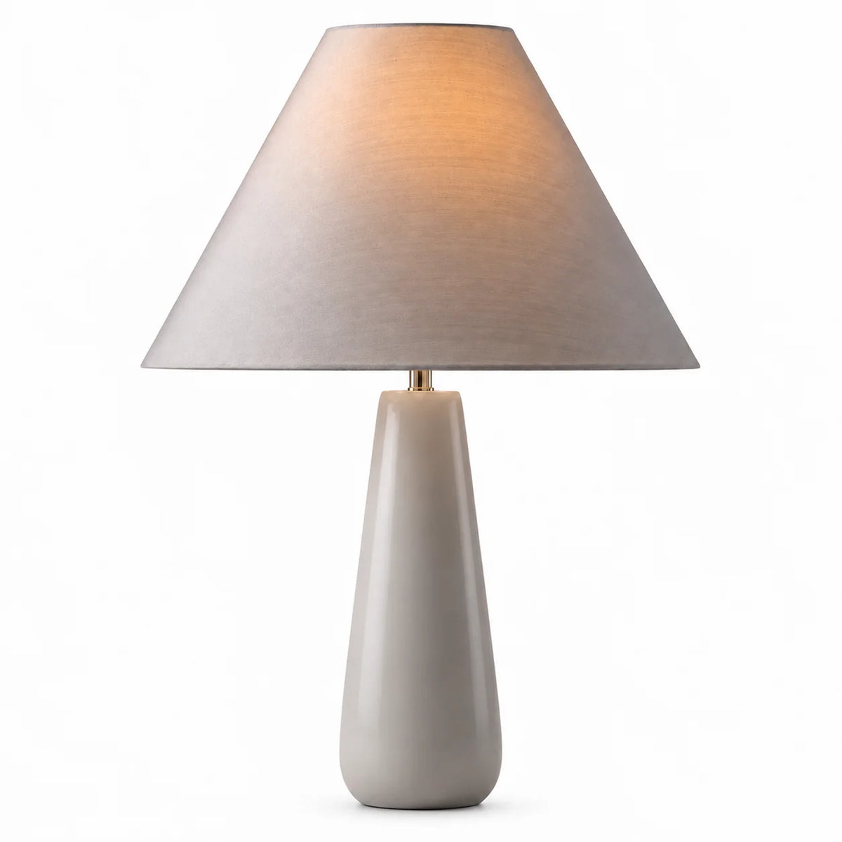 Lámpara de mesa minimalista Cenara – base de cerámica gris