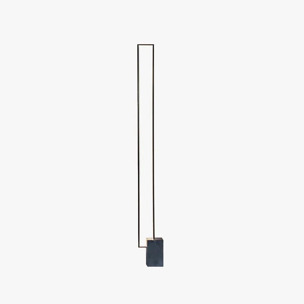 Lámpara de pie LED rectangular minimalista de metal negro Riela – vista principal