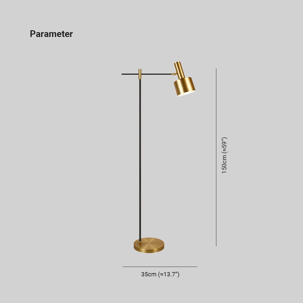 Lámpara de pie Vareno – con medidas de 150 cm de alto y 35 cm de ancho