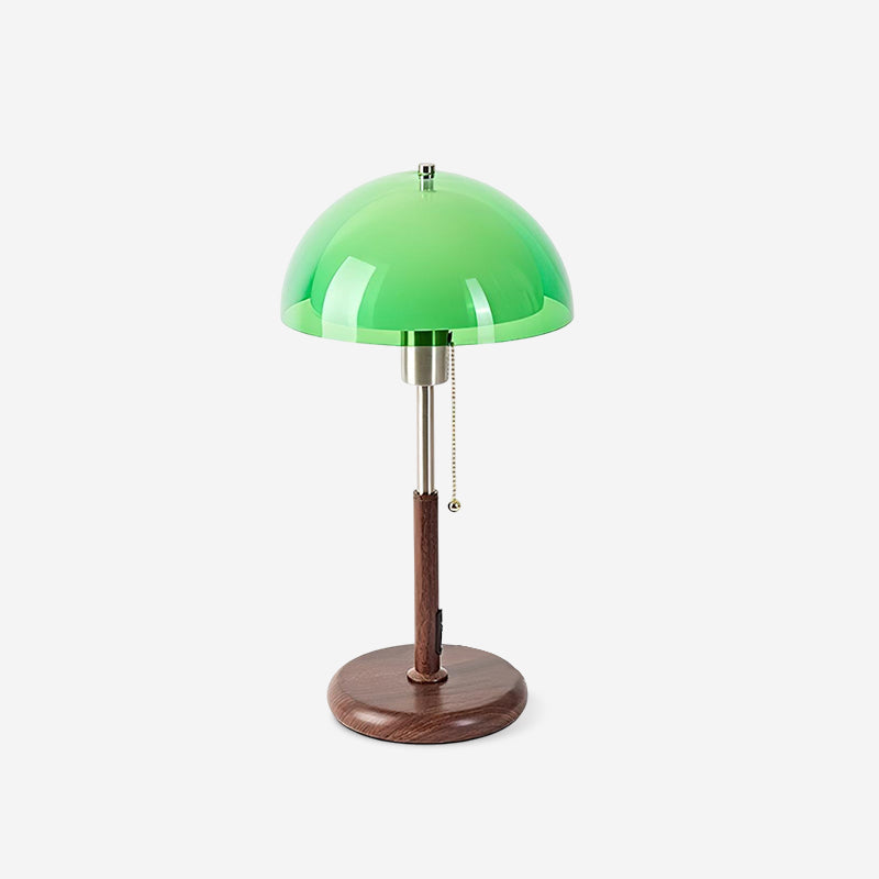 Lámpara de mesa retro Fambra – versión verde con tirador de cadena