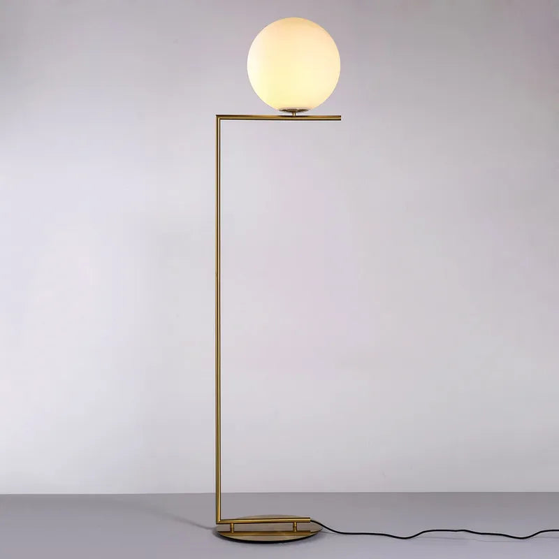 Lámpara de pie globo de cristal opal Vidalba – vista principal
