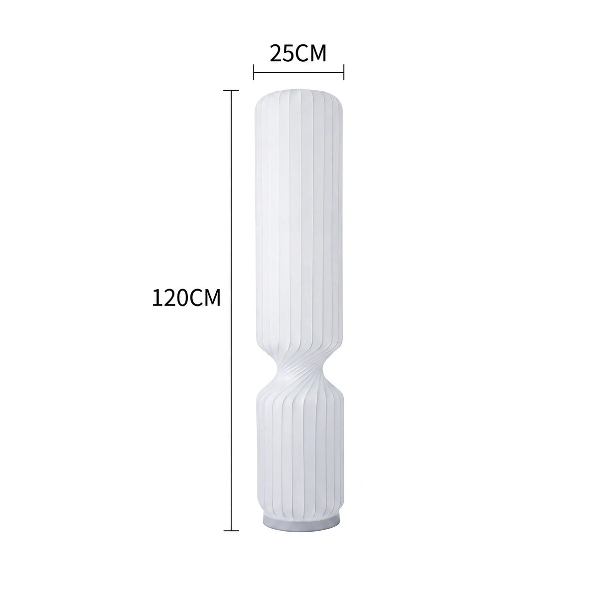 Lámpara de seda plisada Fruncia – versión de pie de 120 cm con medidas