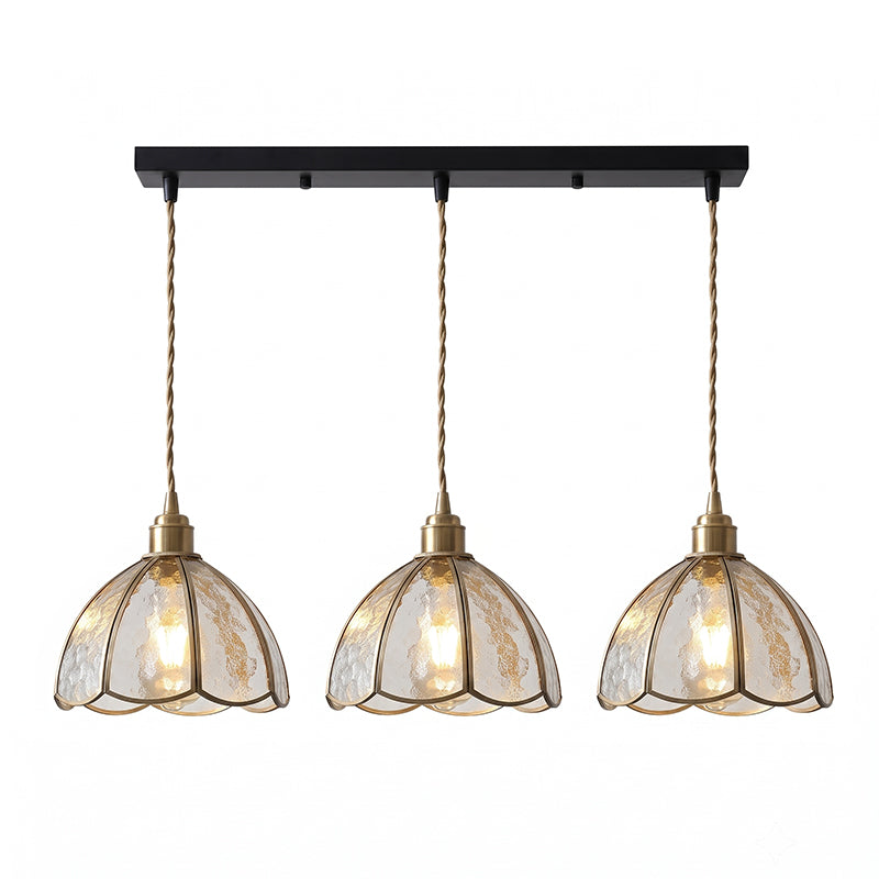 Lámpara colgante de vidriera Gemila – transparente, 3 luces
