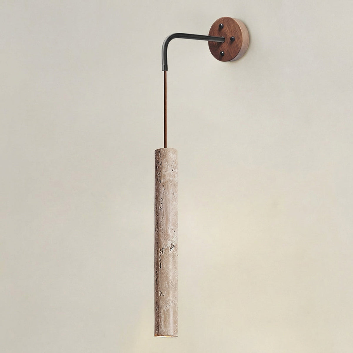 Aplique de pared con tubo de travertino Velcana – vista principal