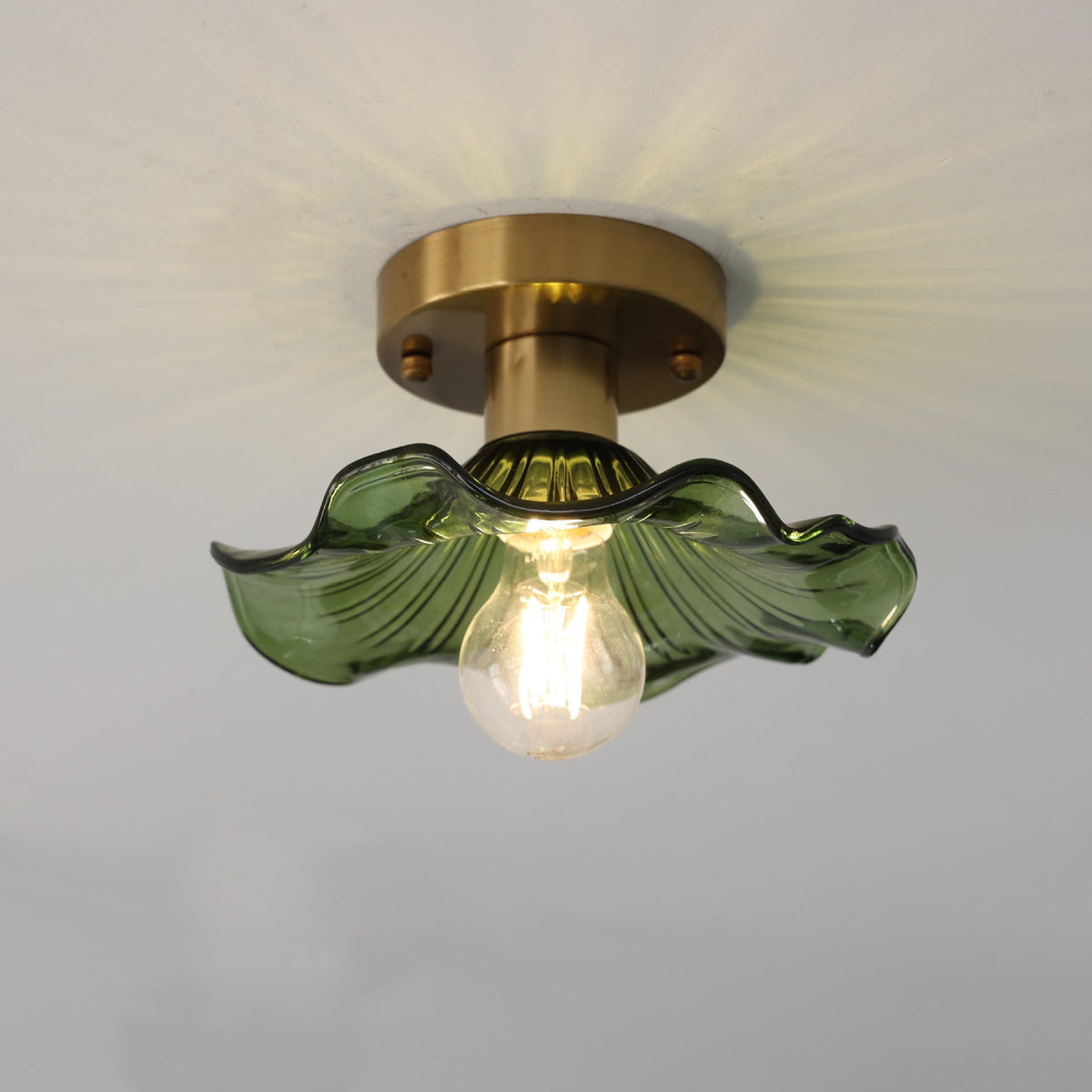Plafón LED de cristal Jazmira – cristal verde