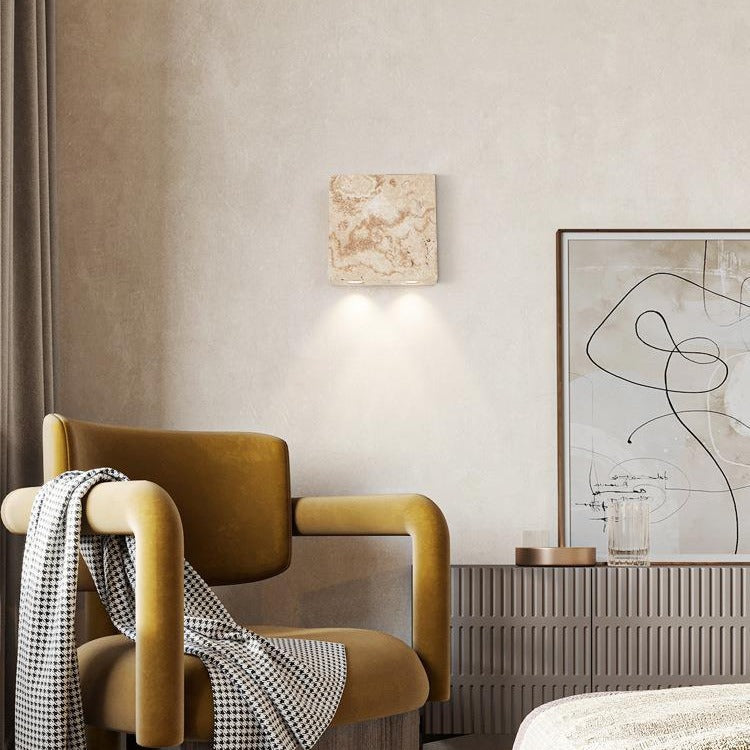 Lunara - Lámpara de Pared LED en Piedra Natural y Vidrio