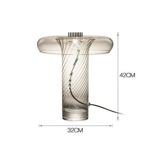 Lámpara de mesa de cristal en espiral Ilusa – con medidas