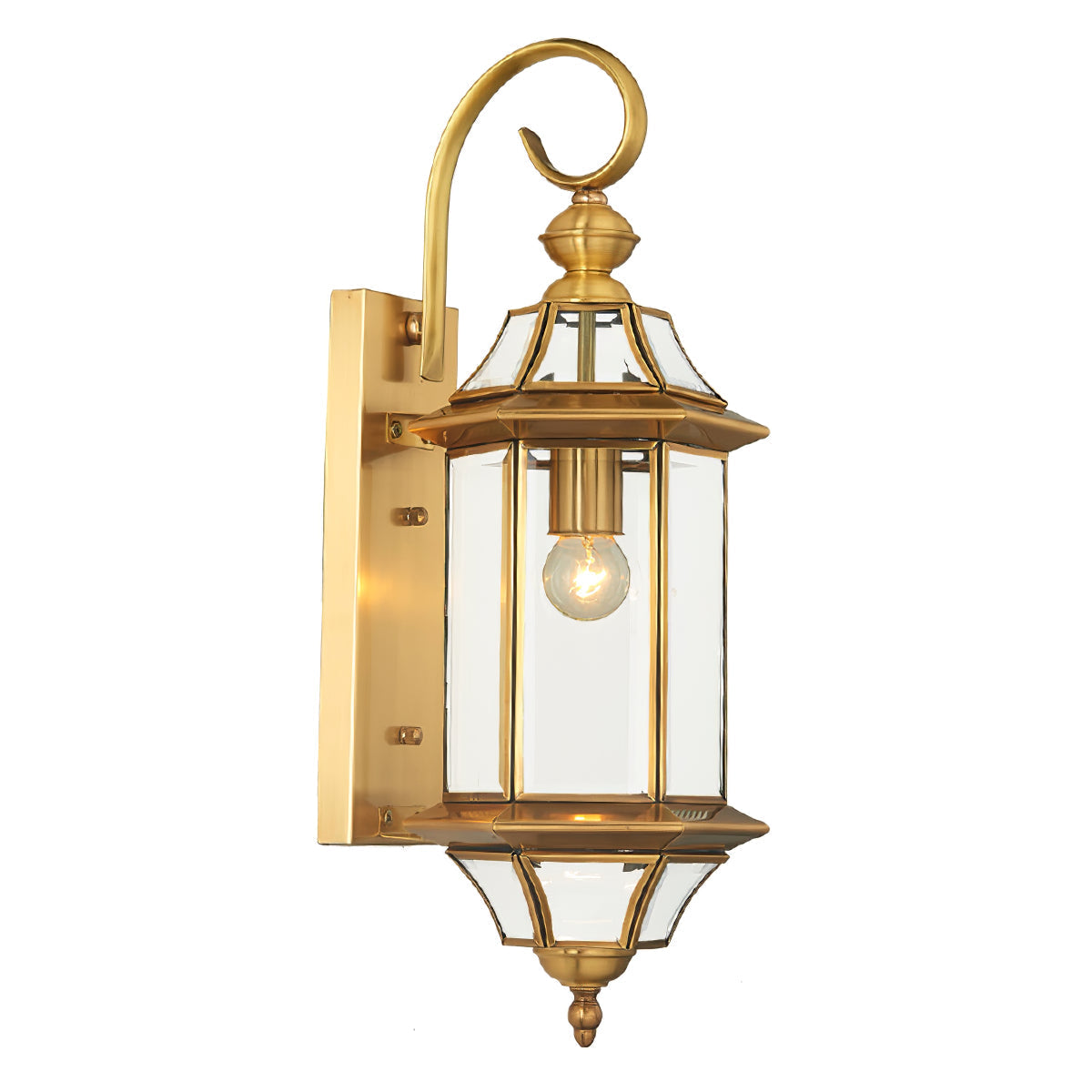 Farol de pared exterior de latón Jaroda – vista principal