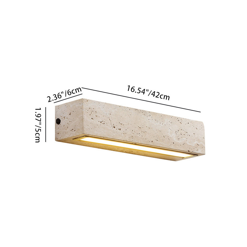 Aplique de pared exterior de travertino Jilisa – medidas del tamaño 42 cm