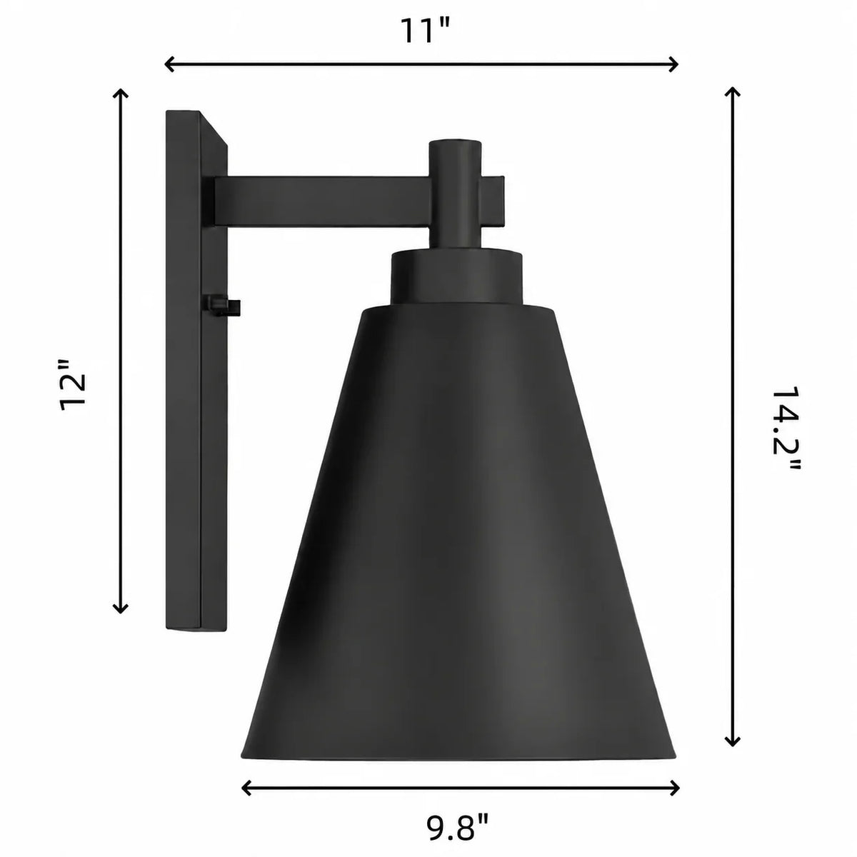 Aplique de pared exterior Jodela – medidas del tamaño grande
