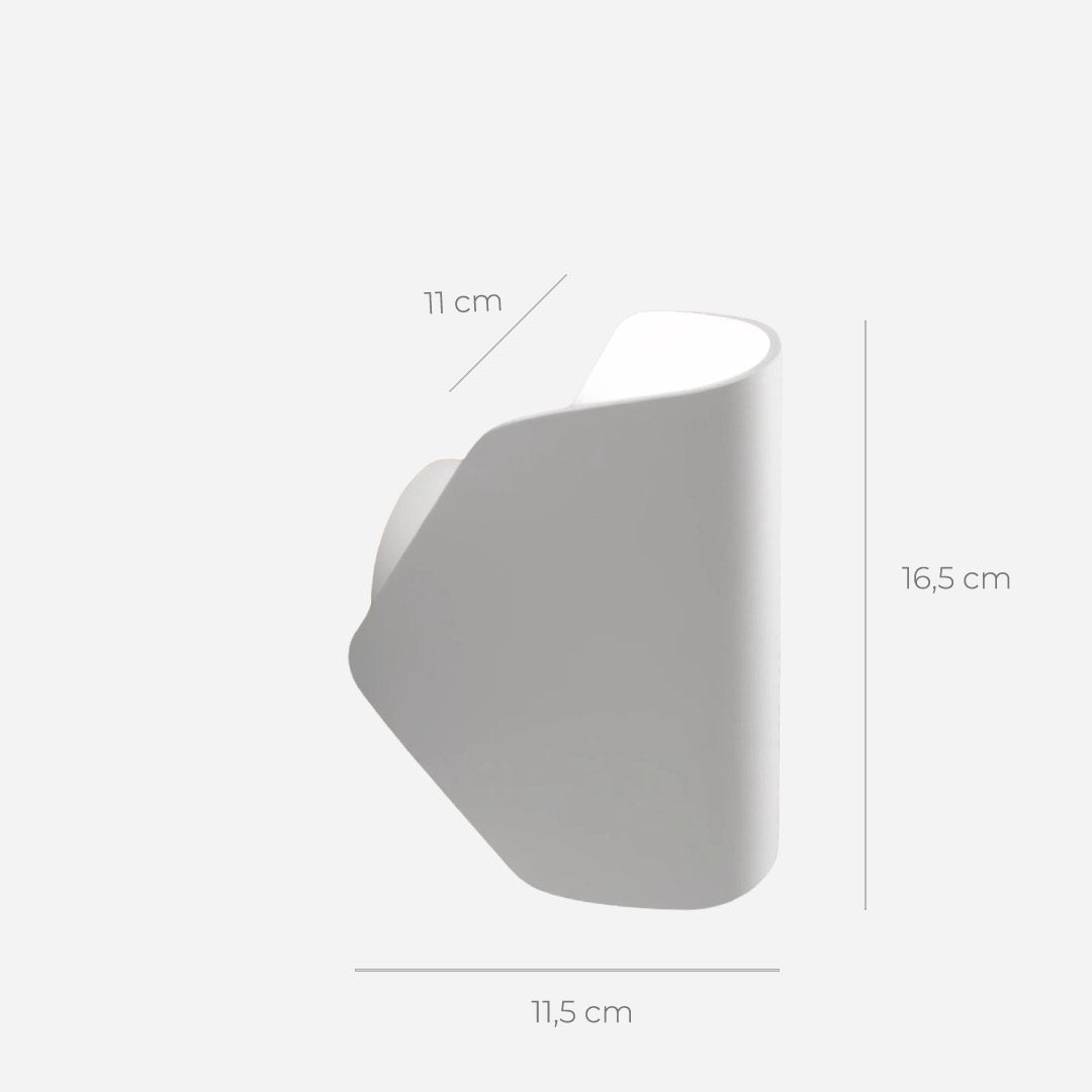 Aplique de pared orientable Jovira – medidas en blanco