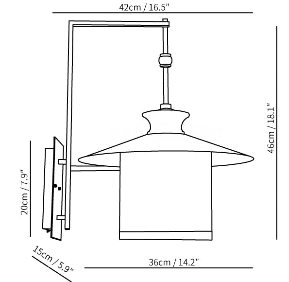 Aplique de pared exterior Jucela – medidas