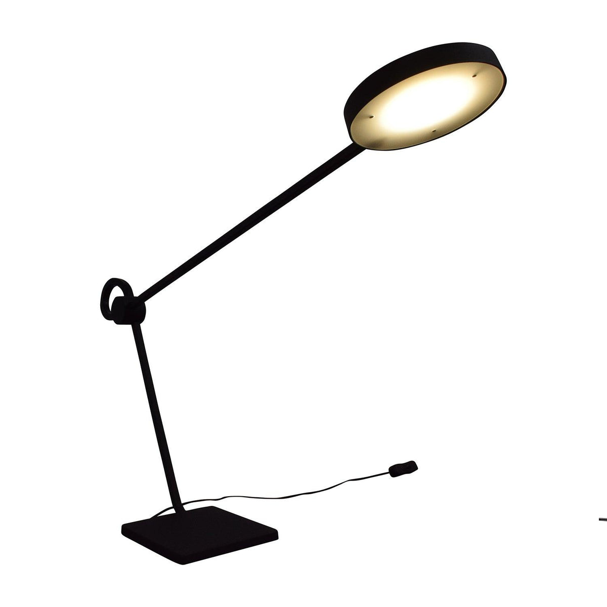 Lámpara de escritorio LED Kaviro – cabezal orientable encendido en luz cálida
