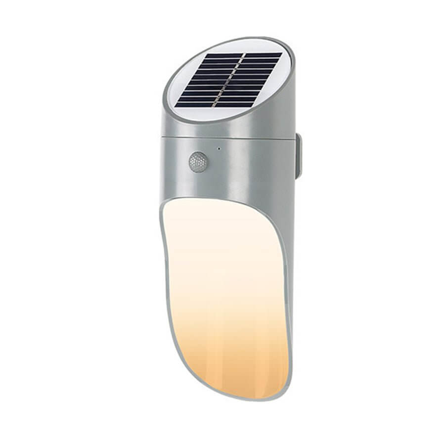 Aplique solar de pared exterior Kilama – gris luz cálida