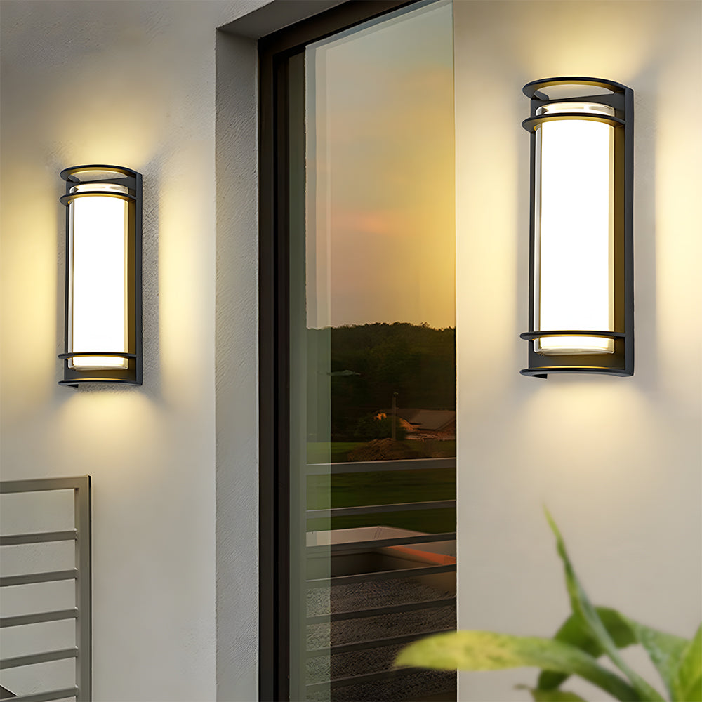 Kolanda - Aplique de Pared Exterior LED Cilíndrico con Marco de Aluminio